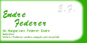 endre federer business card